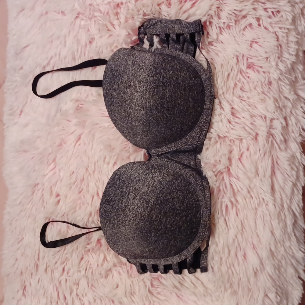 Gray & Black size 36C push-up bra